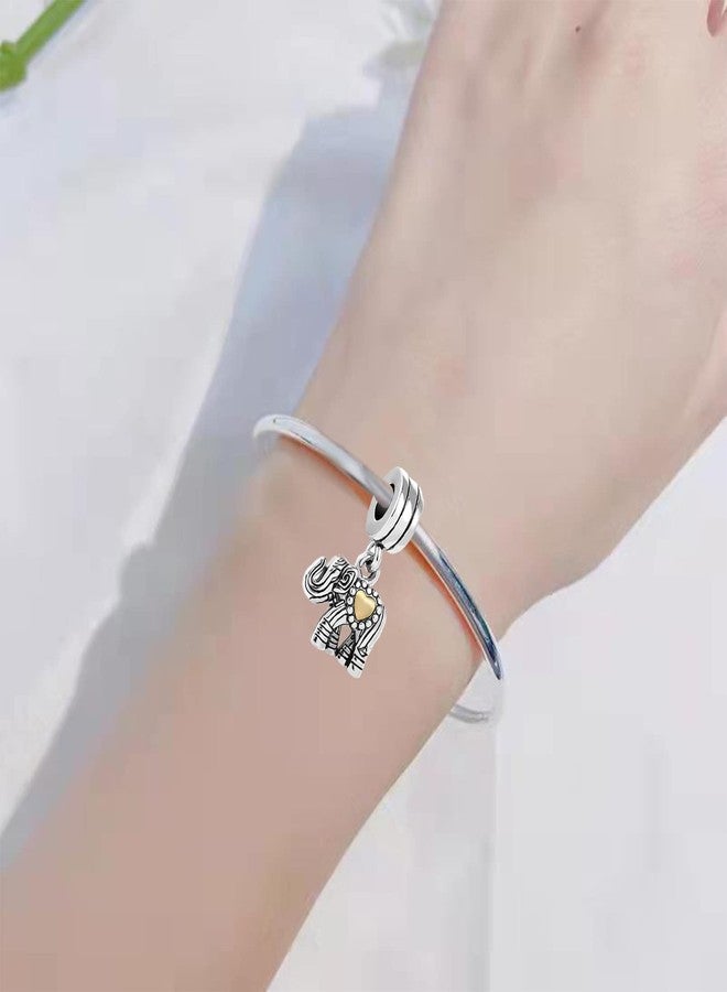 TGLS Gold Heart Love Elephant Animal Charm Compatible With Pandora Charms Bracelets - Image 4